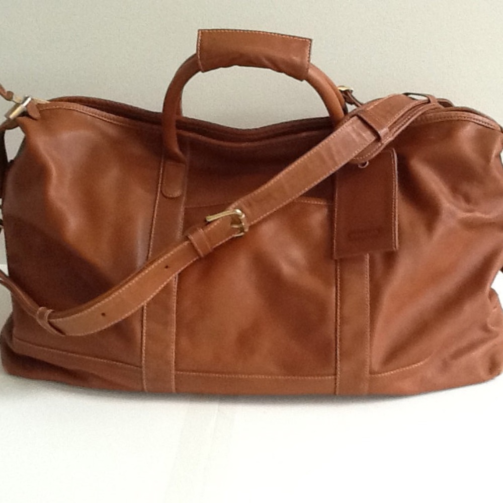 Leather Coach Carry On Duffle Bag